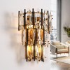 LNC Noctiflorous 12.6" Luxury and Glam Half Moon Crystal Wall Lights, Black and Gold - 2 of 4