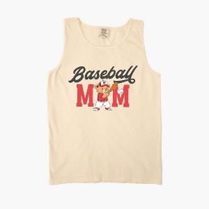Simply Sage Market Women's Baseball Mom Teddy Bear Garment Dyed Heavy Weight Tank - 1 of 2