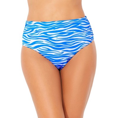 Swimsuits For All Women's Plus Size Shirred High Waist Bikini Bottom - 20,  Tropical : Target