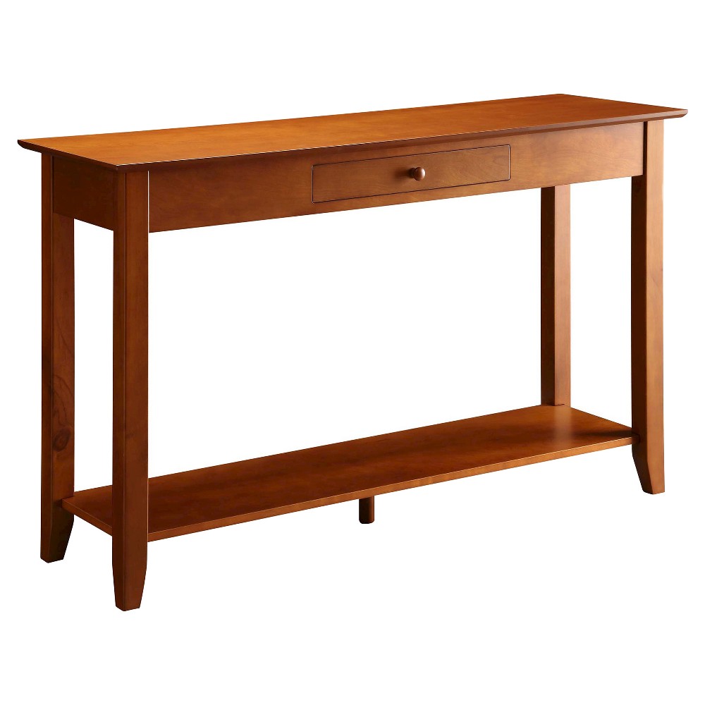 American Heritage Console Table with Drawer Cherry - Breighton Home: Classic Style, Storage Shelf, Pine Frame