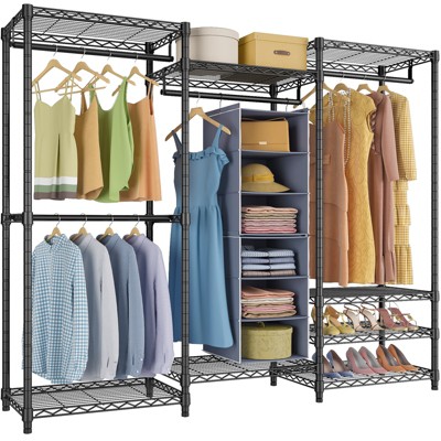 GCP Products Metal Wardrobe Closet Organizer Mens Womens Clothing Rack Metal  Storage Shelves