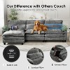 TiramisuBest 113" Cloud Couch Sectional Sofa, L Shape Chenille Couch with Reversible Ottoman,USB Charging,Dual Cushions,Modern Sofa,Dark Grey - 4 of 4
