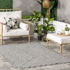 Nuloom Idina Solid 4x6 Indoor/Outdoor Area Rug for Living Room Patio Deck Front Porch Kitchen, Black and Grey - 2 of 4