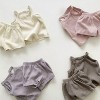 MyKids-USA Baby Quality Waffle Knitted Fabric Sling Shirt Combo Shorts Sets - 3 of 4