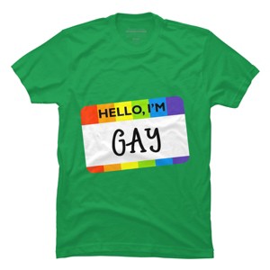 Adult Design By Humans Hello I'm Name Tag Rainbow Pride By MINHMINH T-Shirt - 1 of 2