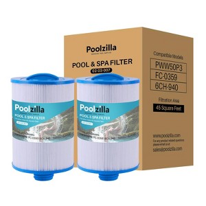 Poolzilla Spa Filter Cartridge for PWW50P3(1 1/2" Coarse Thread), Unicel 6CH-940, 817-0050, Filbur FC-0359, 25252, 03FIL1400 - 1 of 2