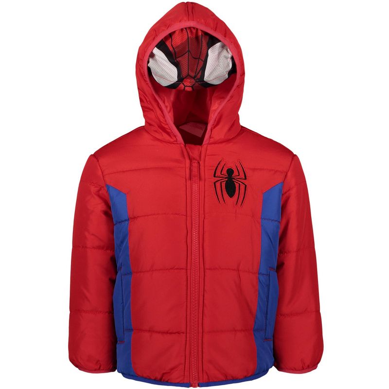Marvel Avengers Spider-Man Hulk Black Panther Captain America Zip Up Winter Coat Puffer Jacket Toddler to Big Kid, 1 of 7