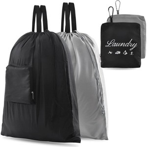 Upgraded Travel Laundry Bags, 24"L x 21"W with Handles & Carabiner for Travel & Fitness - 1 of 4