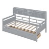 CLIHOME Twin Size Daybed, Wood Slat Support, Bed Frame with Bedside Shelves and Two Drawers - 4 of 4