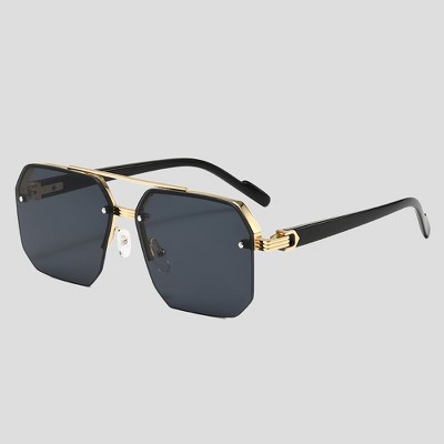 Anna-Kaci Women's Chic Trimmed Octagon Polarized Sunglasses UV400 Protection