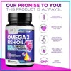 Omega 3 Fish Oil Triple Strength 2400 mg Rapid Release Softgels, Omega-3 Supplements, Natural Heart Health Brain & Joint Support - 60 Softgels - 3 of 4