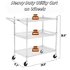 2 Tier Utility Rolling Cart with Wheels,Capacity Heavy Duty Tool Storage Utility Carts with Handle Bar - 3 of 4