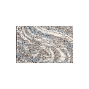 World Rug Gallery Marble Swirl Shag Rug – Blue – Medium Pile – Great for Living Room, Bedroom, or Entryway - 1 of 4