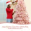 Pink Artificial Christmas Tree Hinged Full Fir Tree with  Metal Stand - 3 of 4