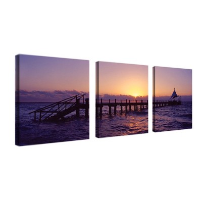 Trademark Fine Art -Seascape by Preston-14x14 Ready to Hang Canvas Art