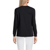 Lands' End Women's Cotton Relaxed Long Sleeve Crew Neck - X-Small - Black - 2 of 3