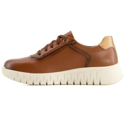 Женские кроссовки Andrea Women's Soft Leather Sneakers 90574 Brown 6 — фото 2