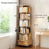 ALEXOUN Rotating Bookshelf on Wheels,360° Spinning Book Shelf Tower,Space-Saving, Narrow Rolling Bookshelves for Small Space,Corner,Bedroom,Office - 3 of 4