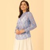INSPIRE CHIC Women's Crochet Lace See-Through Ruffle Frill Neck Floral Elegant Blouse - 3 of 4