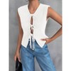 Women's Lace-Up Knit Vest Cardigan, Sleeveless V-Neck Sweater Vest with Adjustable Ties for Casual & Layered Outfits - 3 of 4