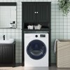 vidaXL Solid Pine Wood Washing Machine Cabinet, Berg Black - Space-Saving Design for Laundry Room with 3 Shelves and 2 Doors - 2 of 4