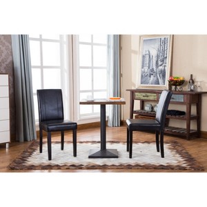 VYNXARIA Urban Style Solid Wood Leatherette Padded Parson Chair, Black, Set of 2 - 1 of 4