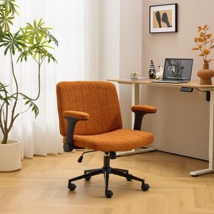 Karl Home | Speckled Chenille Swivel Chair With Flip-Up Arms For Cross-Legged - 1 of 4