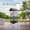 Large Rolling Bird Cage with Stand, Spacious 25.98x25.59x57.48 Inch Home for Parakeets, Cockatiels & Conures, Sturdy Grey Design - 4 of 4