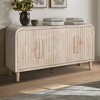 TiramisuBest 59'' Farmhouse Curved Vintage Storage Sideboard with Large Wooden Handles,Vertical Wood Grain Carving and Adjustable Shelves - 3 of 4