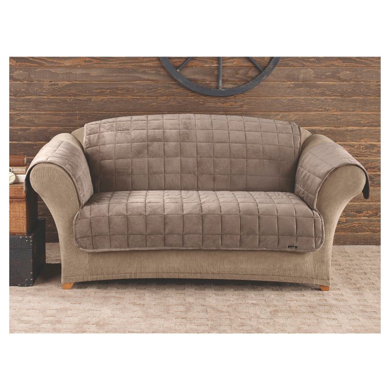 Antimicrobial Quilted Loveseat Furniture Protector - Sure Fit, 3 of 5