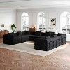 8-Seater Convertible Sofa Bed with Space-Saving Design, Modular Folding Floor Sofa with Side Storage Pockets, Chenille Fabric Sofa-Coolbibila - 2 of 4