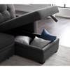 Dolonm Upholstered Pull-Out Sectional Sofa with Storage Chaise, Converts to Twin Sleeper, Removable Back Cushions - 4 of 4