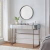 FURNIinspire Vanity Tables Mirrored Makeup Vanity Table With Stainless Steel Base, Mirrored Dressing Table With 2 Drawers, Silver, 39.4"*17.7"*29.3" - 2 of 4