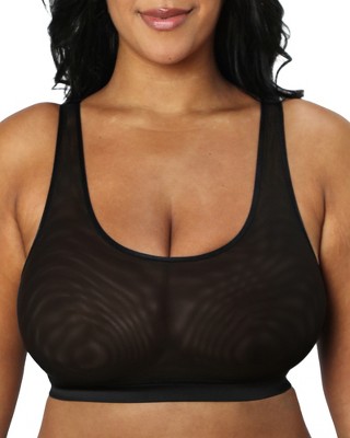 Curvy Couture Women's Sheer Mesh Bralette Black Hue Xl : Target