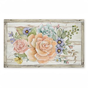 Stupell Industries Rose Succulent Bouquet Printed Outdoor Door Mat, design by Susan Winget, 18"x30" - 1 of 4