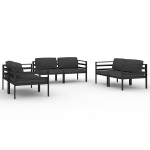 vidaXL Patio Lounge Set Outdoor Sectional Sofa Set Table Aluminum Anthracite - 1 of 4