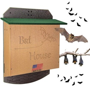 JCs Wildlife Poly Lumber Large Triple Chamber Bat House - Holds up to 300 Bats, Easy for Bats to Land and Roost - Outdoor Bat Shelter - Weather - 1 of 4