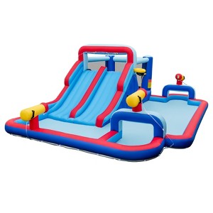 Costway Inflatable Water Slide Park Kids Bounce House Splash Pool without Blower - 1 of 4