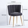Set of 2 Modern Dining Chair with Iron Tube Wood Color Legs for Dining Room, Living Room - 4 of 4