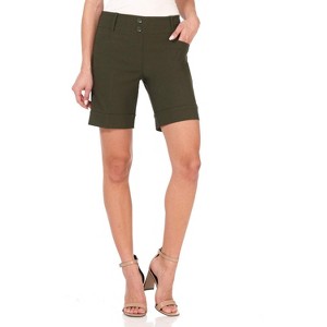 Rekucci Women's Pull-On Chic Urban Shorts with Pockets and Button Detail - 1 of 4