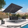 PURPLE LEAF  Patio Umbrella White Cantilever Offset Umbrella Rectangle Outdoor Umbrella with 360-degree Rotation - 3 of 4
