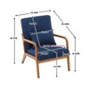 NicBex Velvet Accent Chair Modern Lounge Armchair with Pillow and Wood Frame for Bedroom,Living Room,Navy - 3 of 4