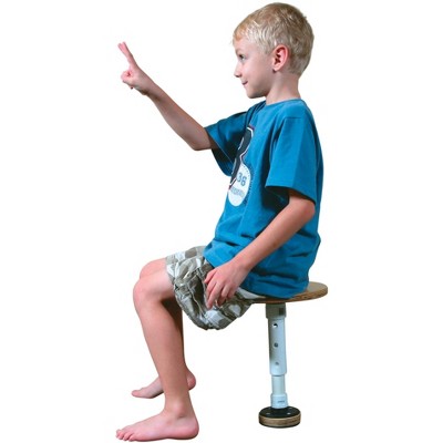 Abilitations Single Leg Round T-Stool with Wide Base, 10 to 14 Inch Adjustable Height Seat