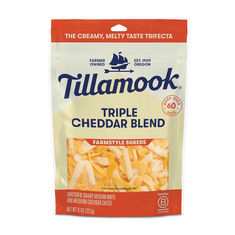 Tillamook Farmstyle Triple Cheddar Shredded Cheese - 8oz, 1 of 8