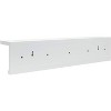 Kiera Grace 24"x4" Kian Wall Floating Shelf with 5 Pegs White: Integrated Display, MDF, Metal Hardware - 2 of 4