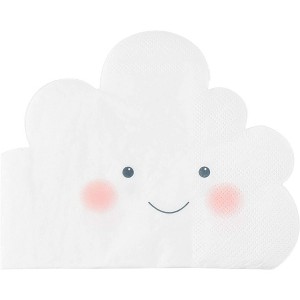 Blue Panda Blue Panda Party Supplies, White Cloud Shape Napkins - 1 of 4