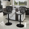 Kumasinova Adjustable Faux Leather Bar Stools Set of 2,360° Swivel Counter Height Bar Chairs with Ergonomic Backrest for Kitchen Island,Home Bar - 2 of 4