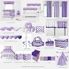 Bacati - 3 Layer Ruffled Crib/Toddler Bed Skirt - White/Lilac/Purple - 3 of 4