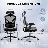 Ergonomic Office Chair with Adjustable Lumbar Support, High-Back Mesh Desk Chair, 3D Armrests & Headrest, Swivel Task Chair for Home Office - 2 of 4
