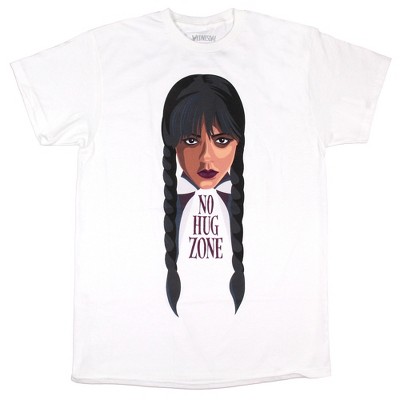 Wednesday Addams Men's No Hug Zone Zero Expression Adult T-Shirt